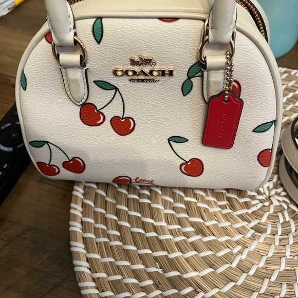 Coach Cherry Print Mini Bag in White - Picture 14 of 16